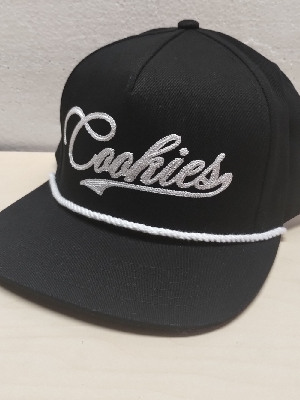 Cookies Retro Black Snapback Hat White Rope Embroidered Logo Boating 420